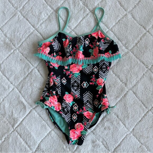 Wonder Nation | Aztec Arizona Gardan Tassel One-Piece Swimsuit | Size Medium 7-8 - Picture 2 of 5